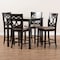 Baxton Studio Lenoir Sand Upholstered Espresso Finished 5-Piece Wood Pub Set 157-9593-9776 - alternate 4